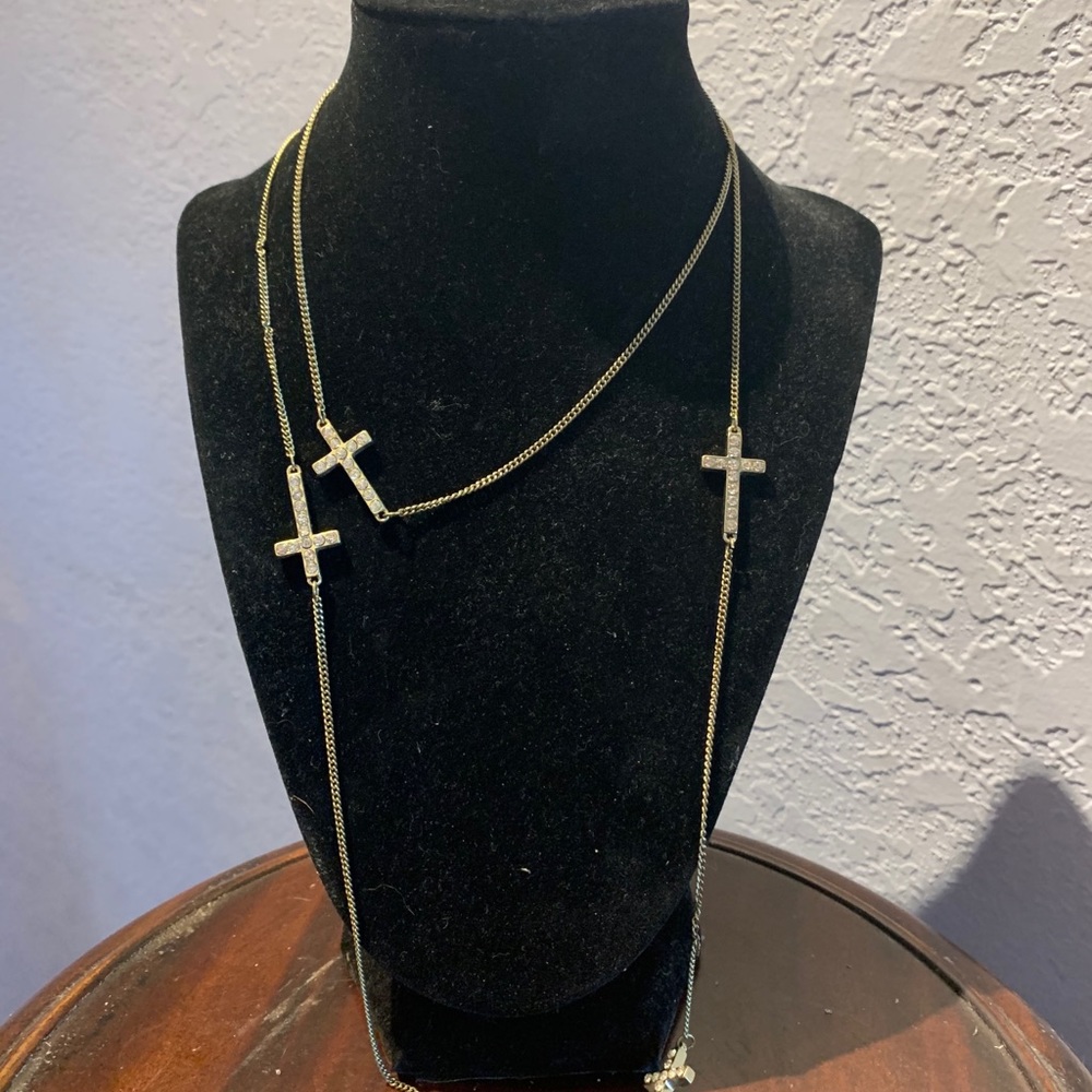 Long cross necklace
